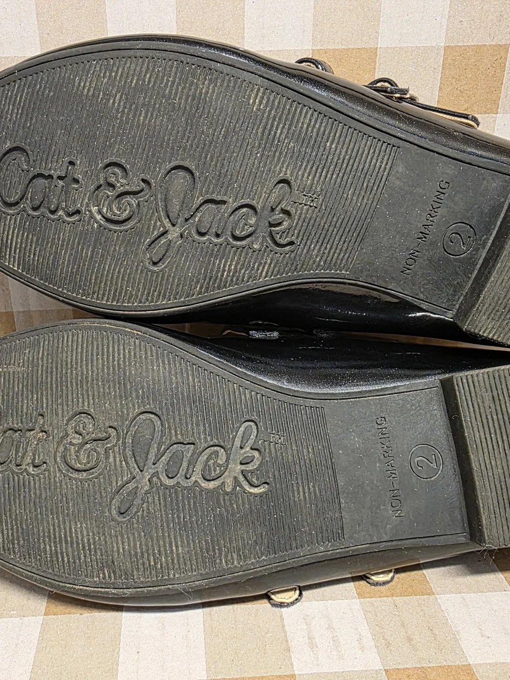 Cat & Jack Black Patent Double-Strap Mary Jane Flats